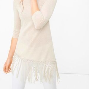 White House Black Market Asymmetric Fringe Tunic